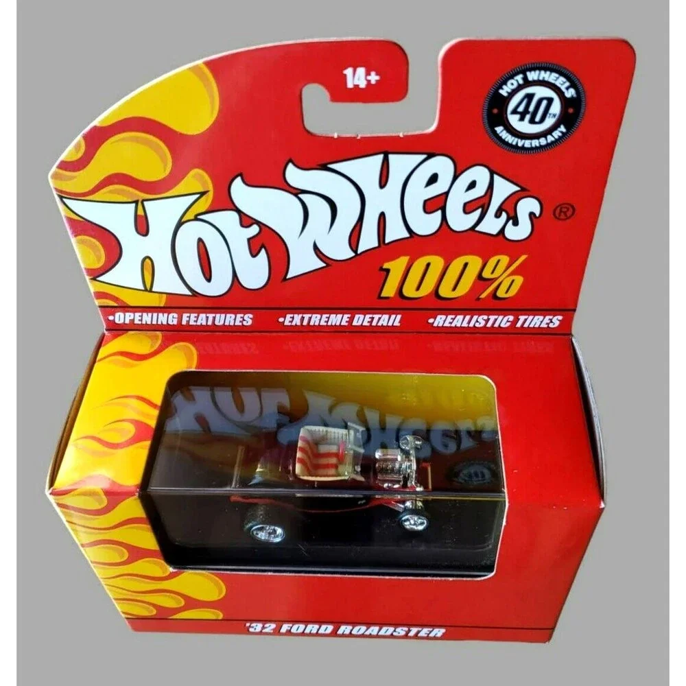 2008 100% Hot Wheels '32 FORD ROADSTER Black 40Th. Anniversary Real Riders M3685